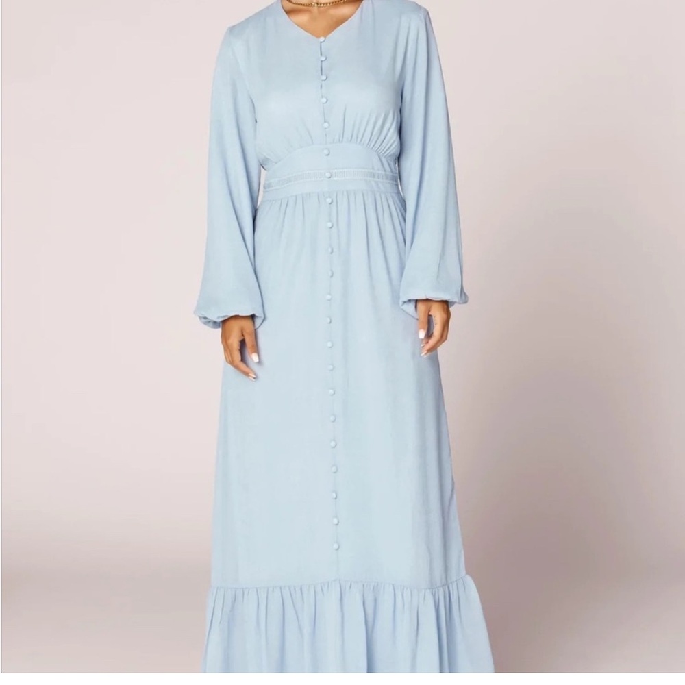 Elegant Light Blue Maxi Dress